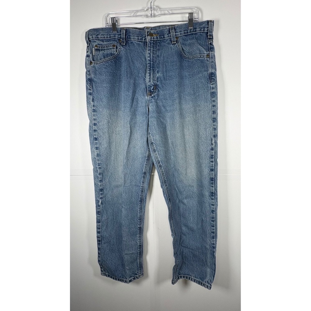 CARHARTT Men's Blue Relaxed Fir Straight Leg Denim‎ Jeans Cotton Sz 38x30
